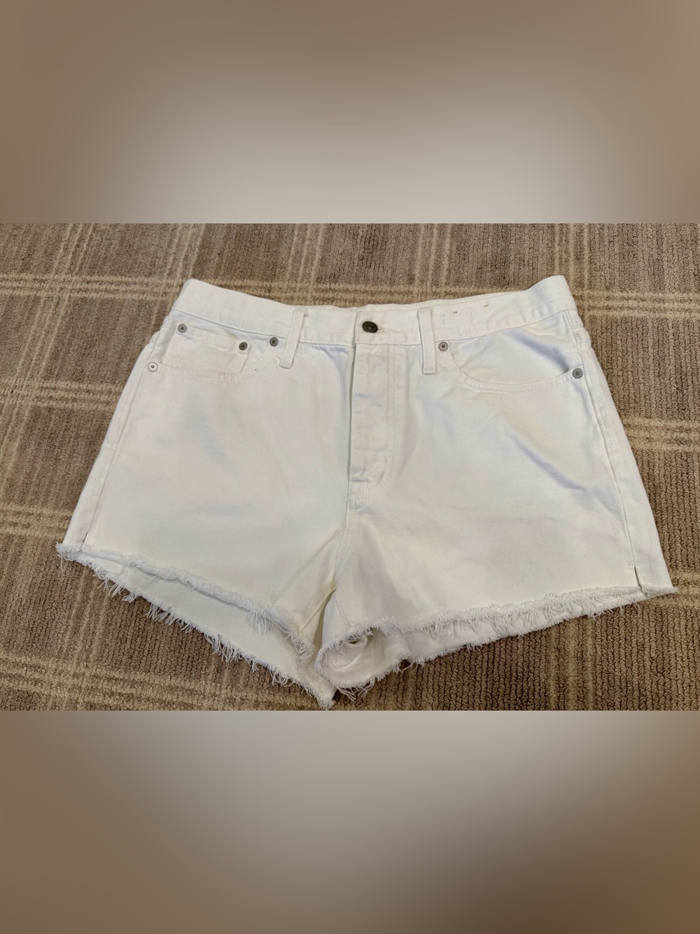Madewell White Relaxed Denim Shorts
